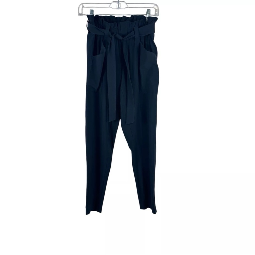 ATHLETA womens size 0 black Skyline belted waist high rise pants